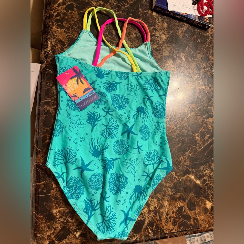 NWT Kids Swimwear swimsuit with Sea Life Print size 12